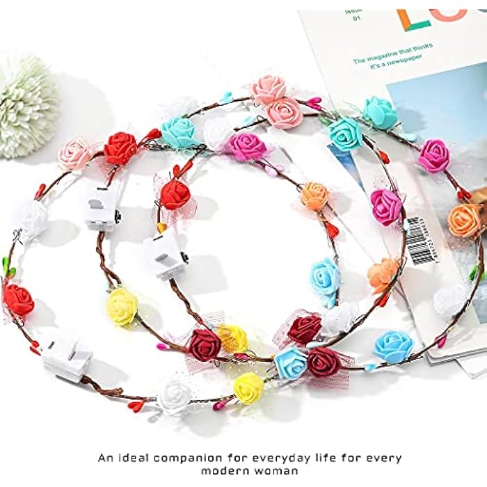 EVILD LED Light Up Headband Flower Crown (Pack of 3) - Image 5